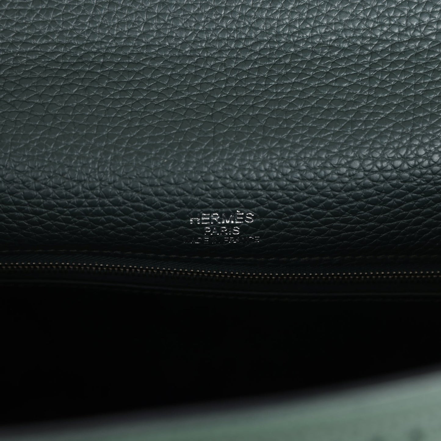 Hermes Ghillies Kelly 35 Retourne Vert Fonce Clemence and Vert Anglais Evercolor Palladium Hardware