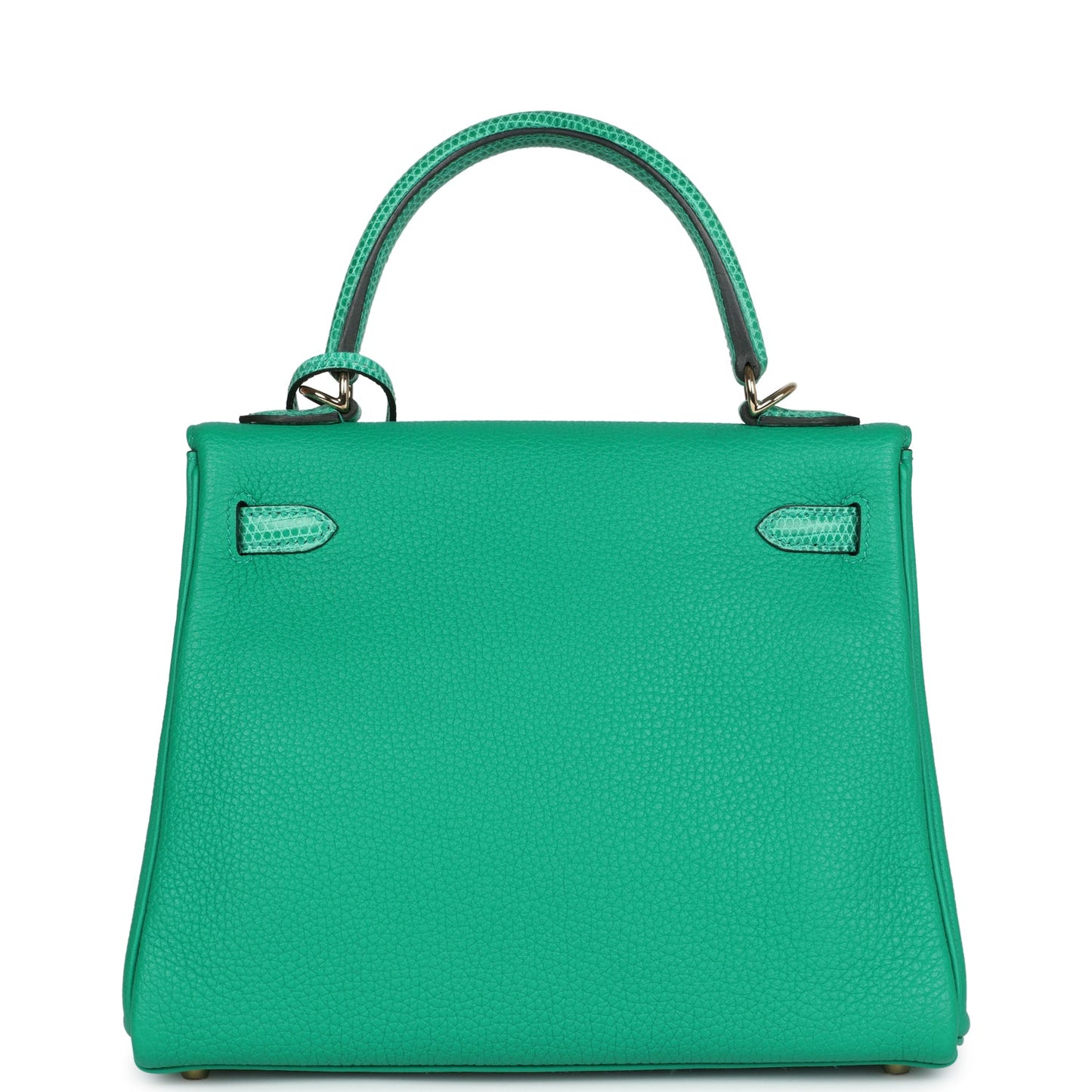Hermes Kelly Retourne 25 Menthe Togo and Varanus Niloticus Lizard Touch Permabrass Hardware