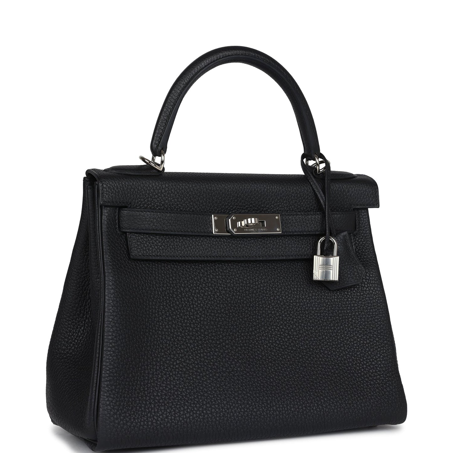 Hermes Kelly Retourne 28 Black Togo Palladium Hardware