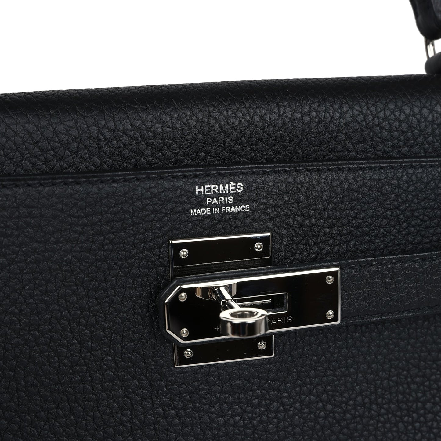 Hermes Kelly Retourne 28 Black Togo Palladium Hardware