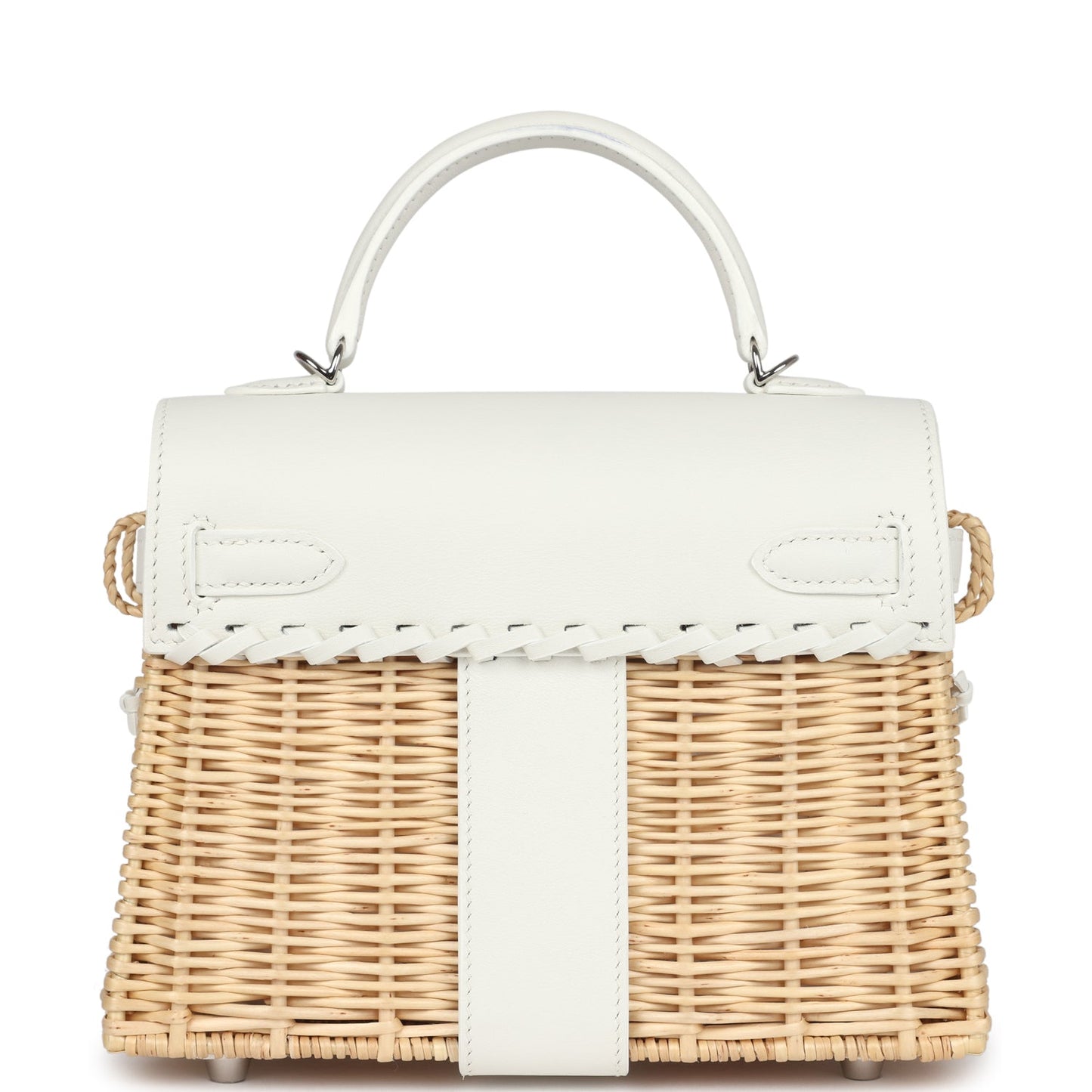 Hermes Mini Picnic Kelly 20 White Swift Palladium Hardware