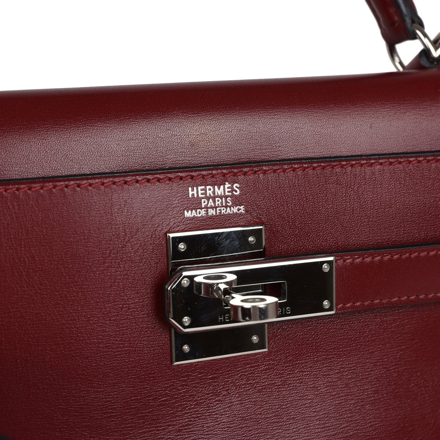 Hermes Kelly Retourne 32 Rouge H Box Palladium Hardware
