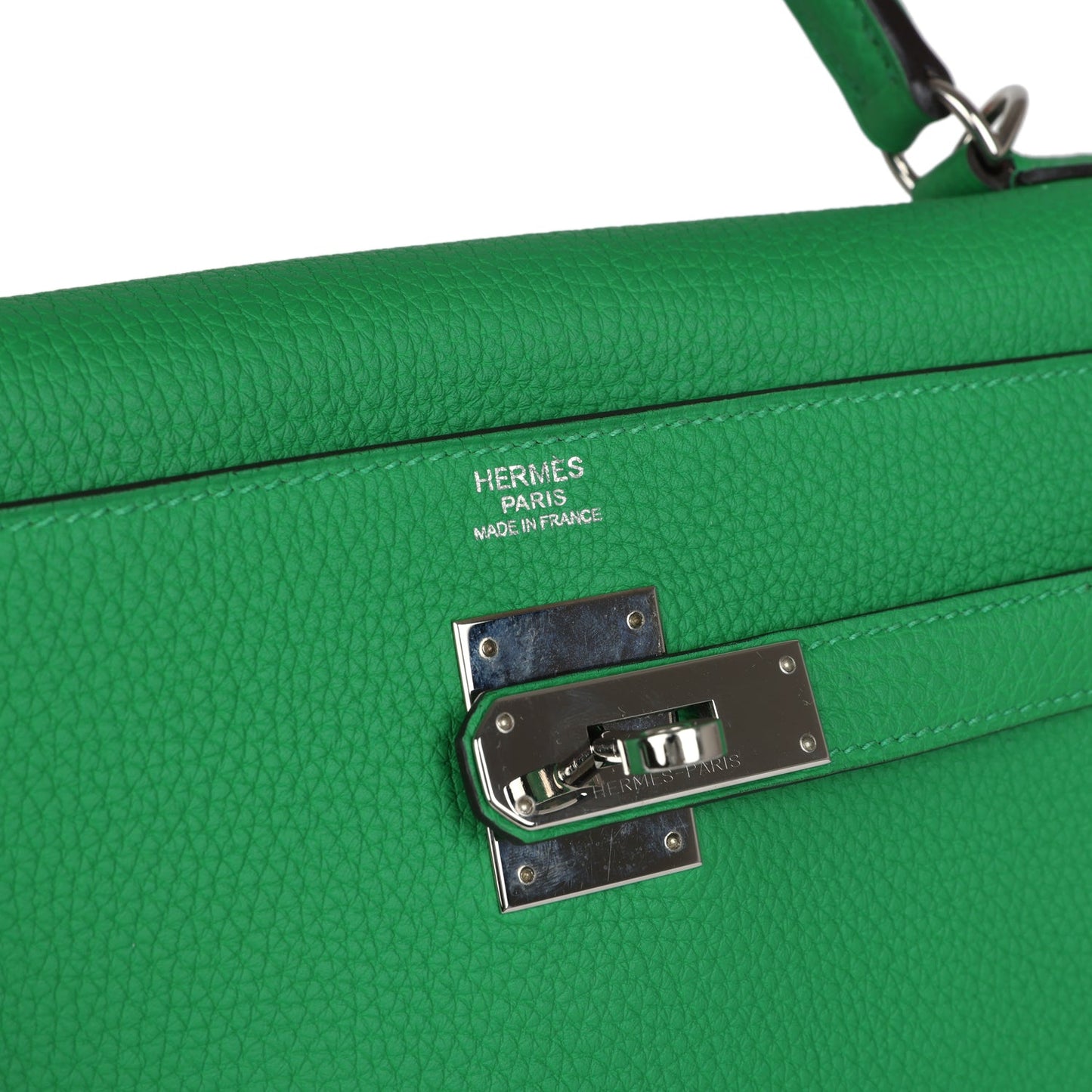 Hermes Kelly Retourne 32 Bambou Togo Palladium Hardware