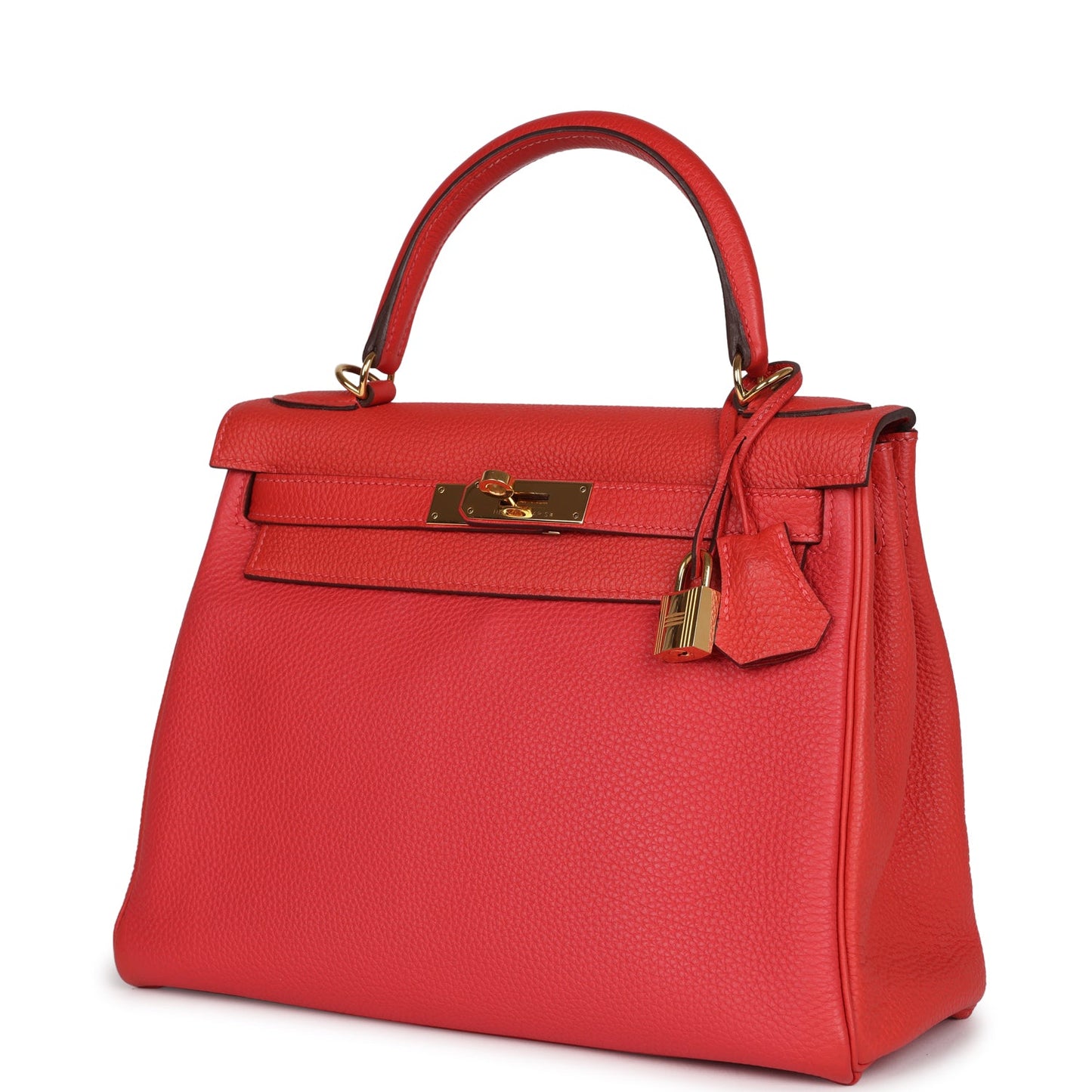 Hermes Kelly Retourne 28 Rouge Pivoine Togo Gold Hardware