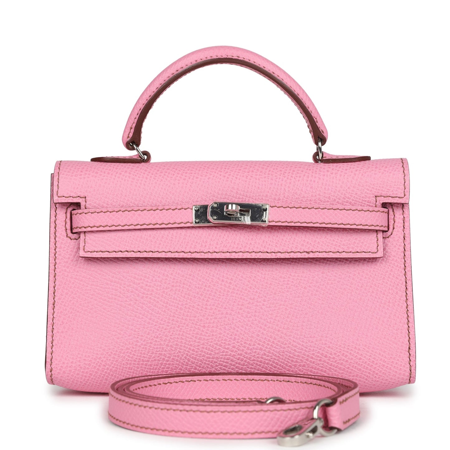 Hermes Micro Kelly 15 Bubblegum Epsom Palladium Hardware