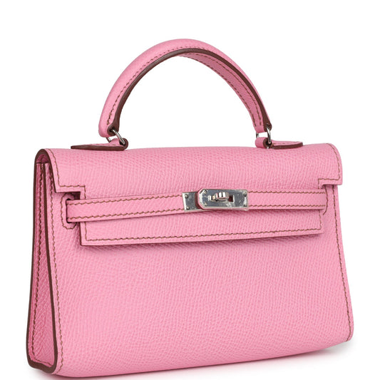 Hermes Micro Kelly 15 Bubblegum Epsom Palladium Hardware