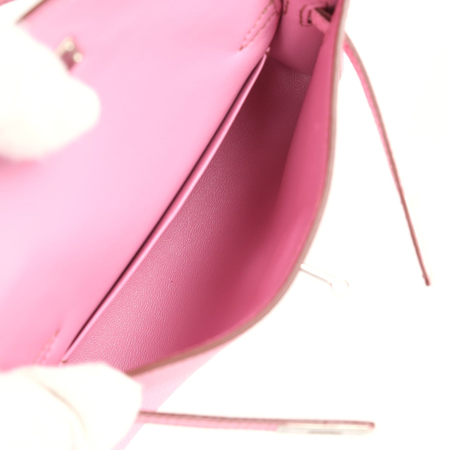 Hermes Micro Kelly 15 Bubblegum Epsom Palladium Hardware