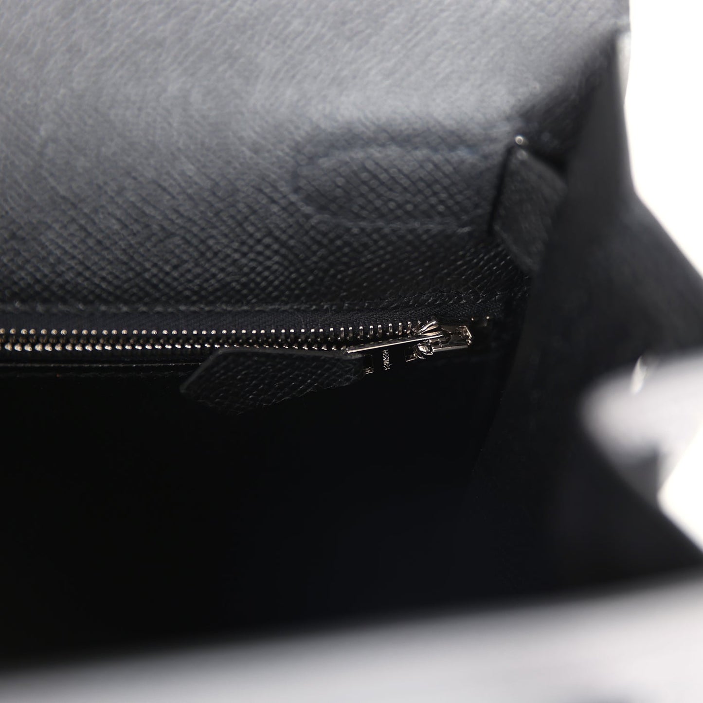 Hermes Kelly Sellier 28 Black Epsom Palladium Hardware