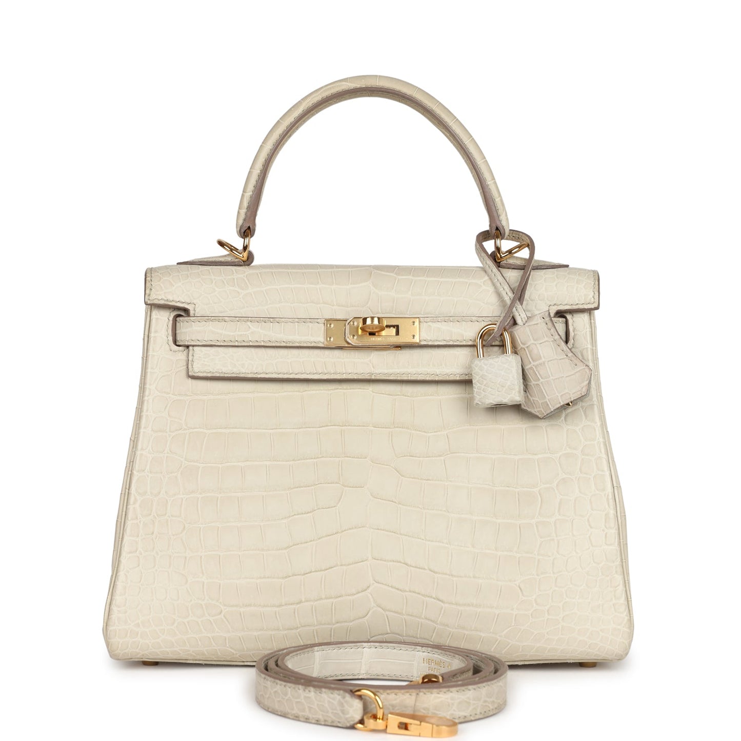 Hermes Kelly Retourne 25 Beton Matte Alligator Gold Hardware