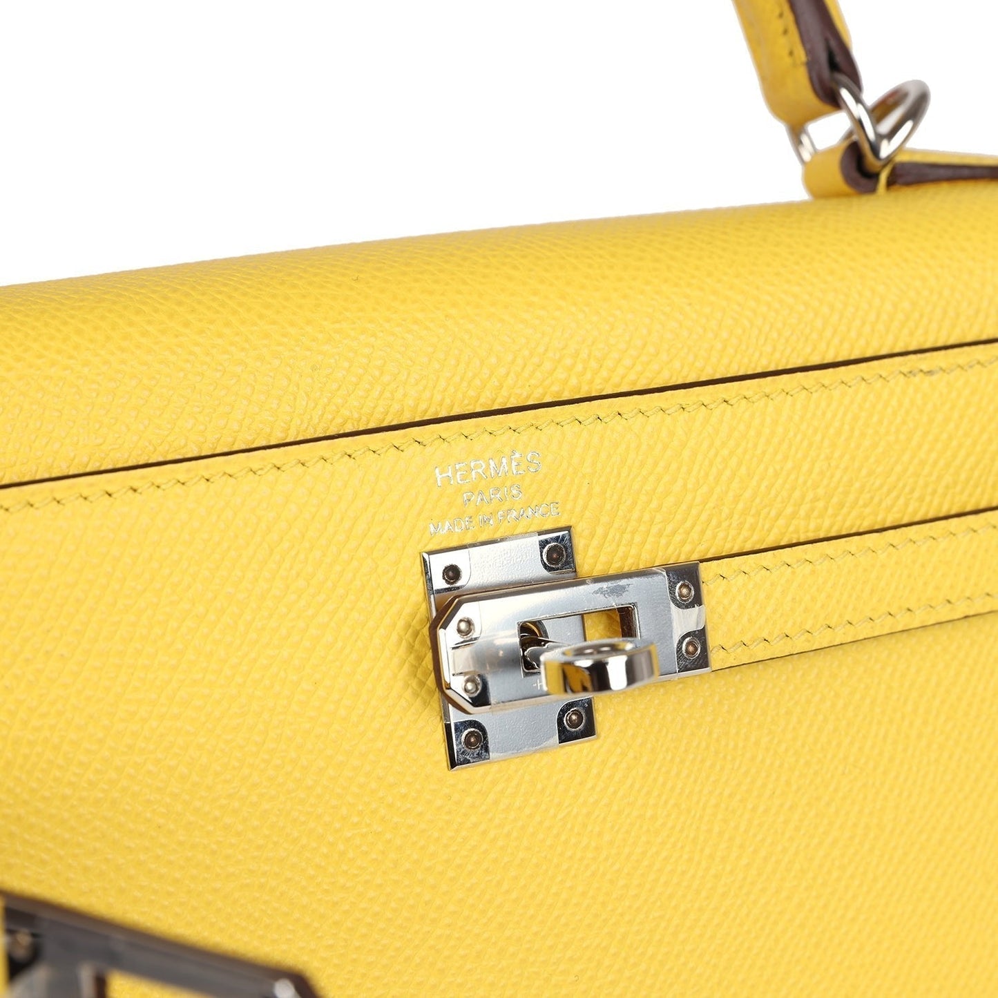Hermes Kelly Sellier 25 Jaune De Naples Epsom Palladium Hardware