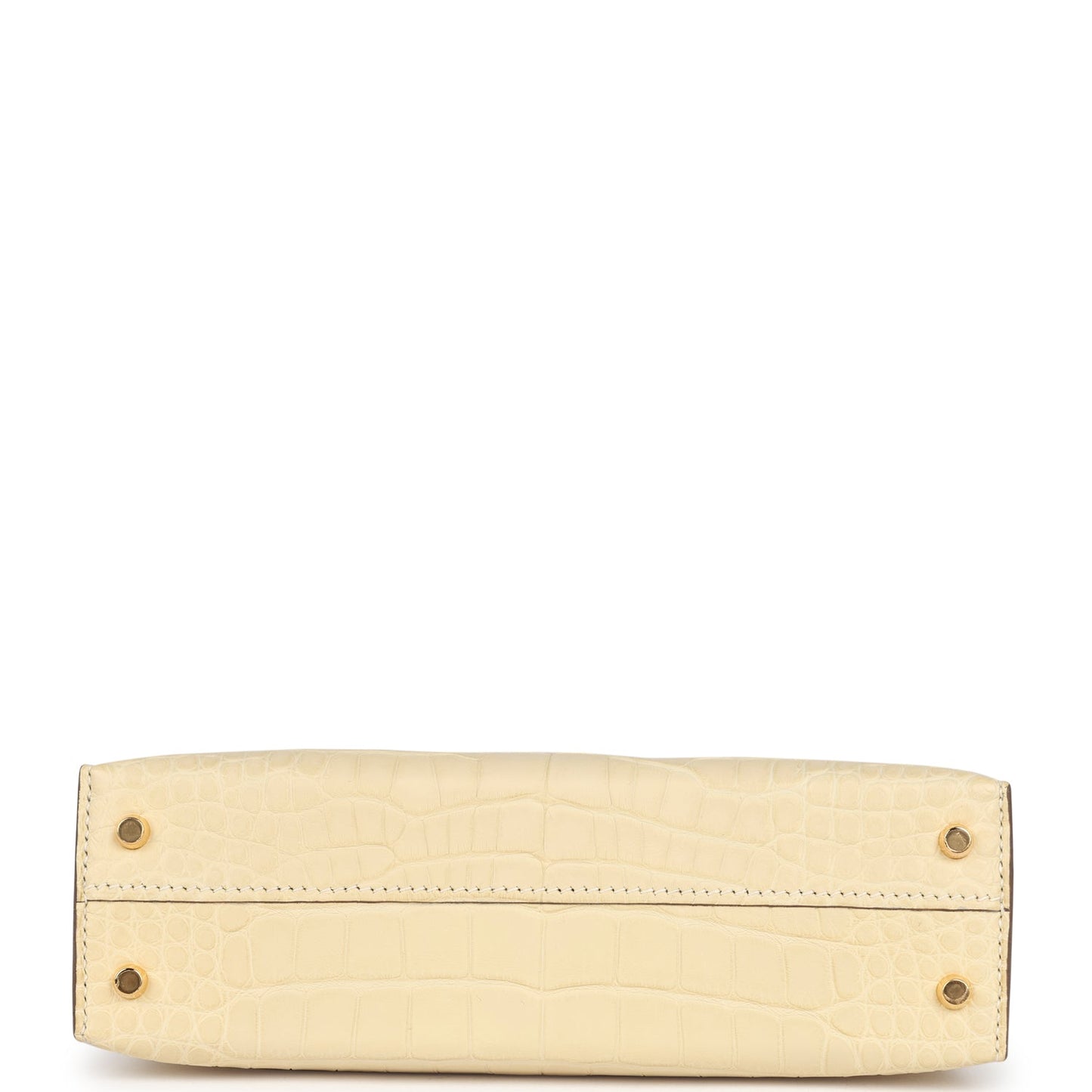 Hermes Kelly Sellier 20 Vanille Matte Alligator Gold Hardware