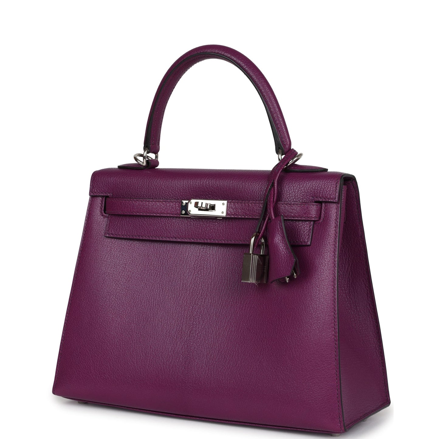 Hermes Kelly Sellier 25 Anemone Chevre Mysore Palladium Hardware