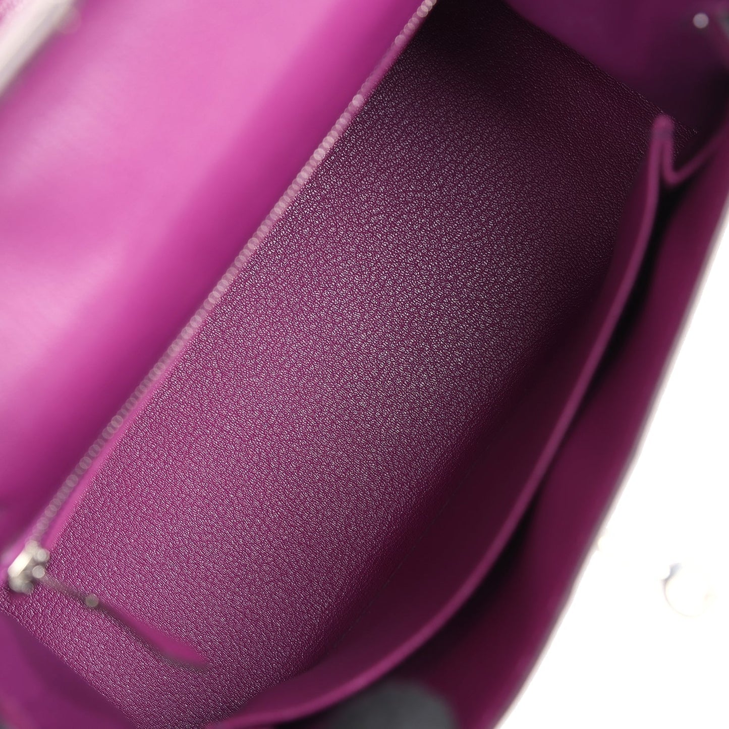 Hermes Kelly Sellier 25 Anemone Chevre Mysore Palladium Hardware