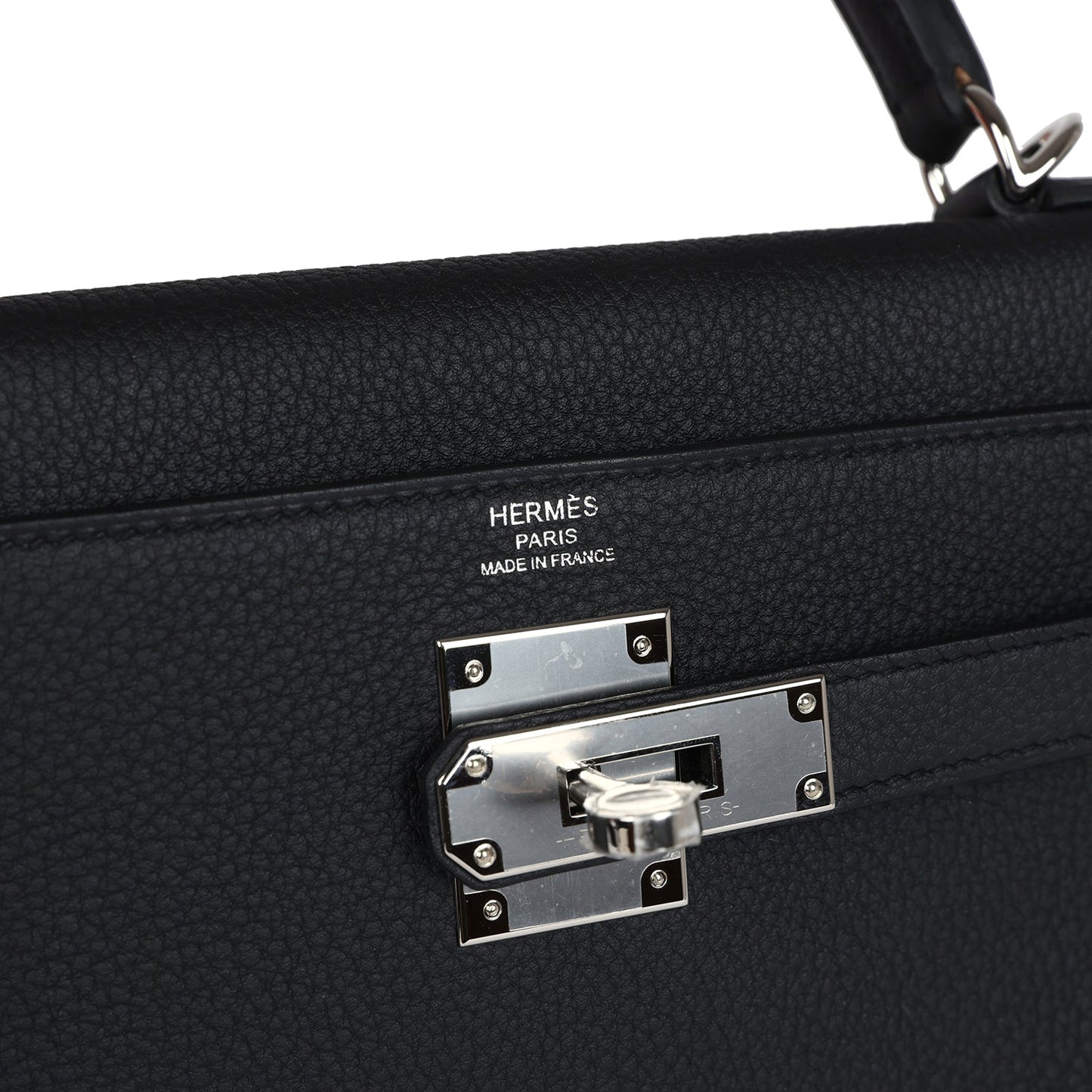 Hermes Kelly Retourne 28 Black Togo Palladium Hardware