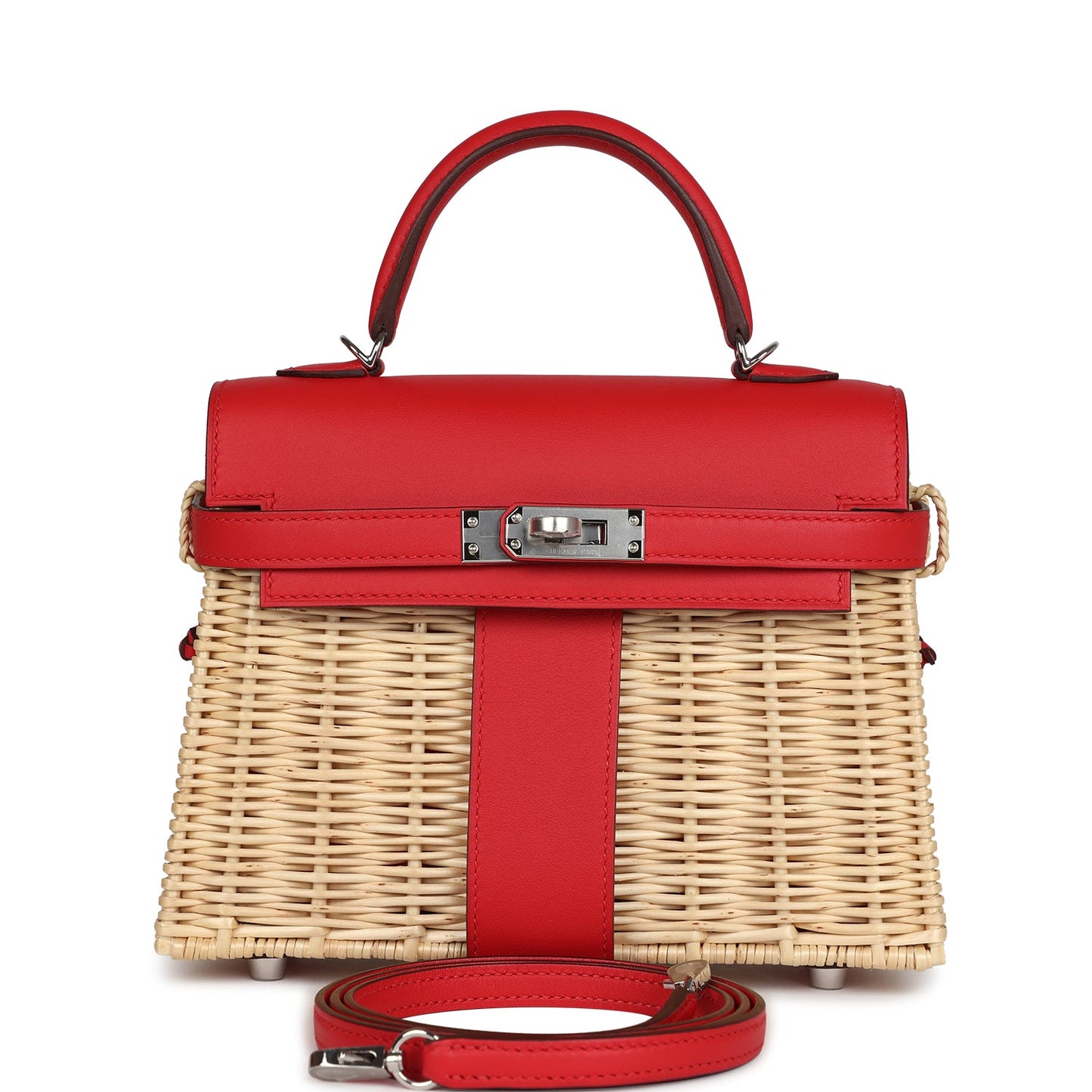 Hermes Mini Picnic Kelly 20 Rouge De Coeur Swift Palladium Hardware