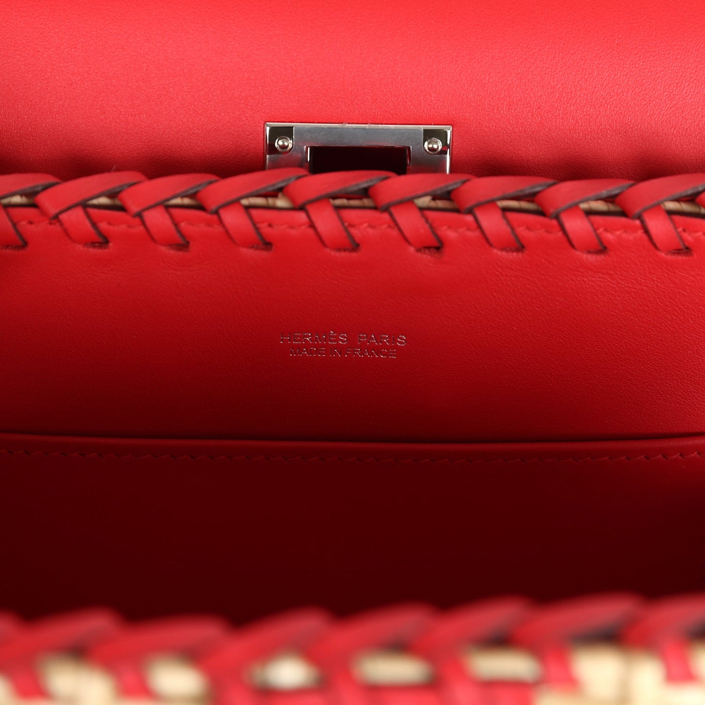 Hermes Mini Picnic Kelly 20 Rouge De Coeur Swift Palladium Hardware