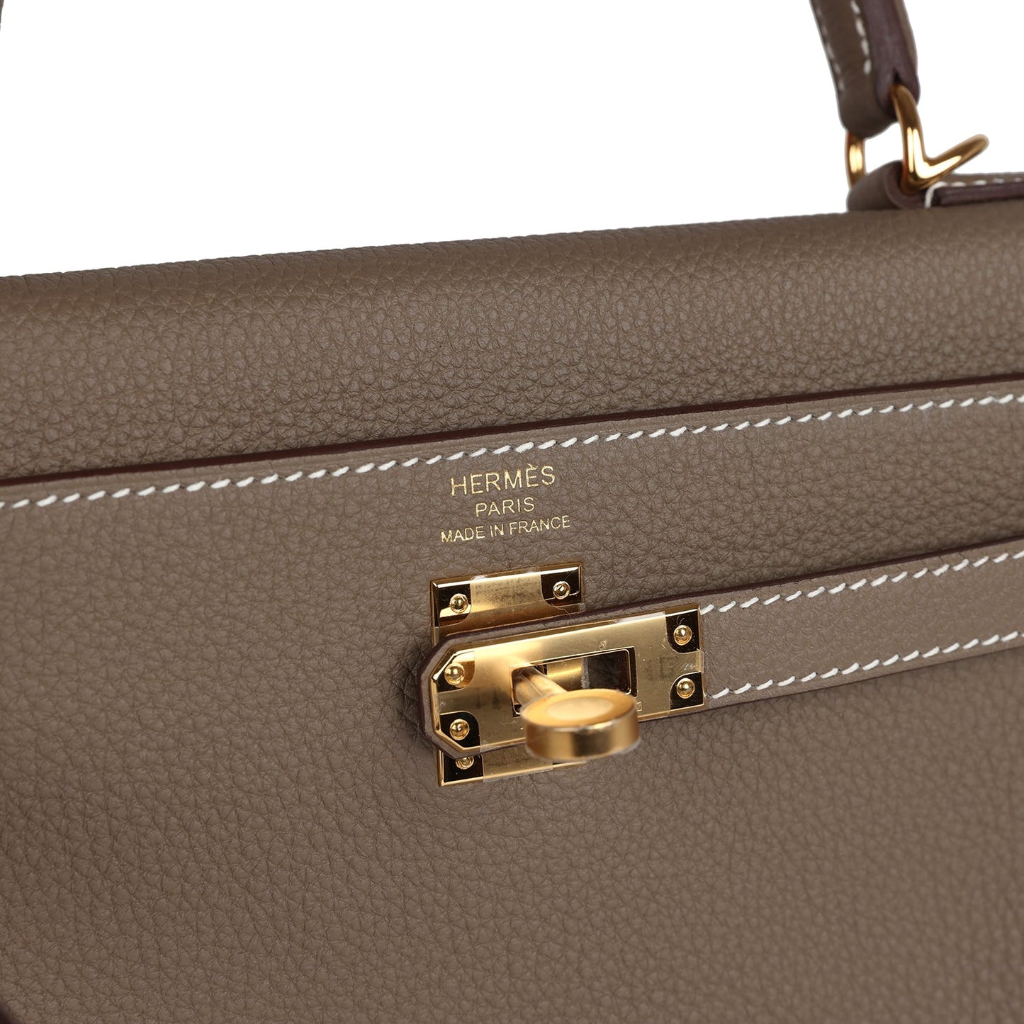 Hermes Kelly Retourne 25 Etoupe Togo Gold Hardware