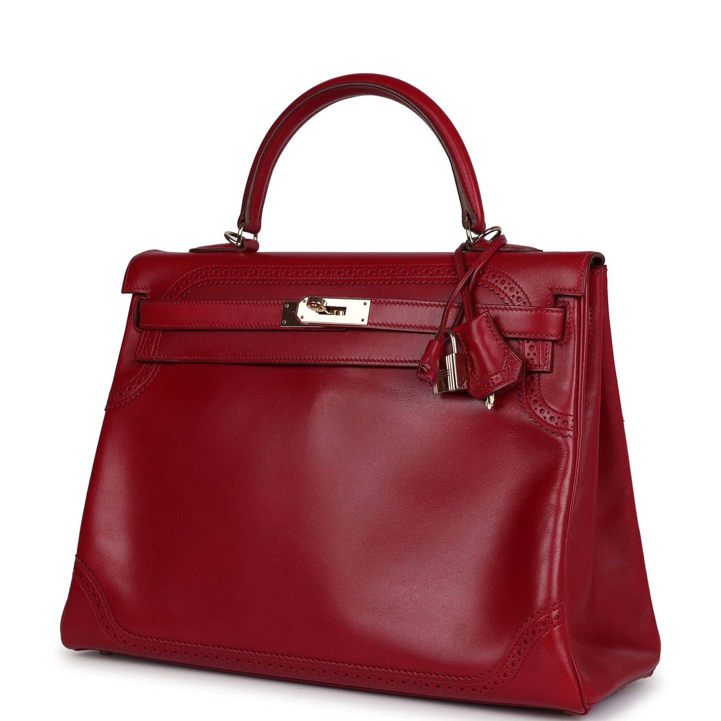 Hermes Ghillies Kelly Retourne 35 Rubis Tadelakt Permabrass Hardware