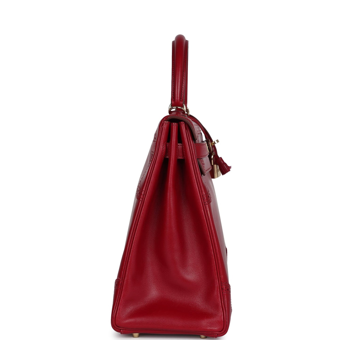 Hermes Ghillies Kelly Retourne 35 Rubis Tadelakt Permabrass Hardware