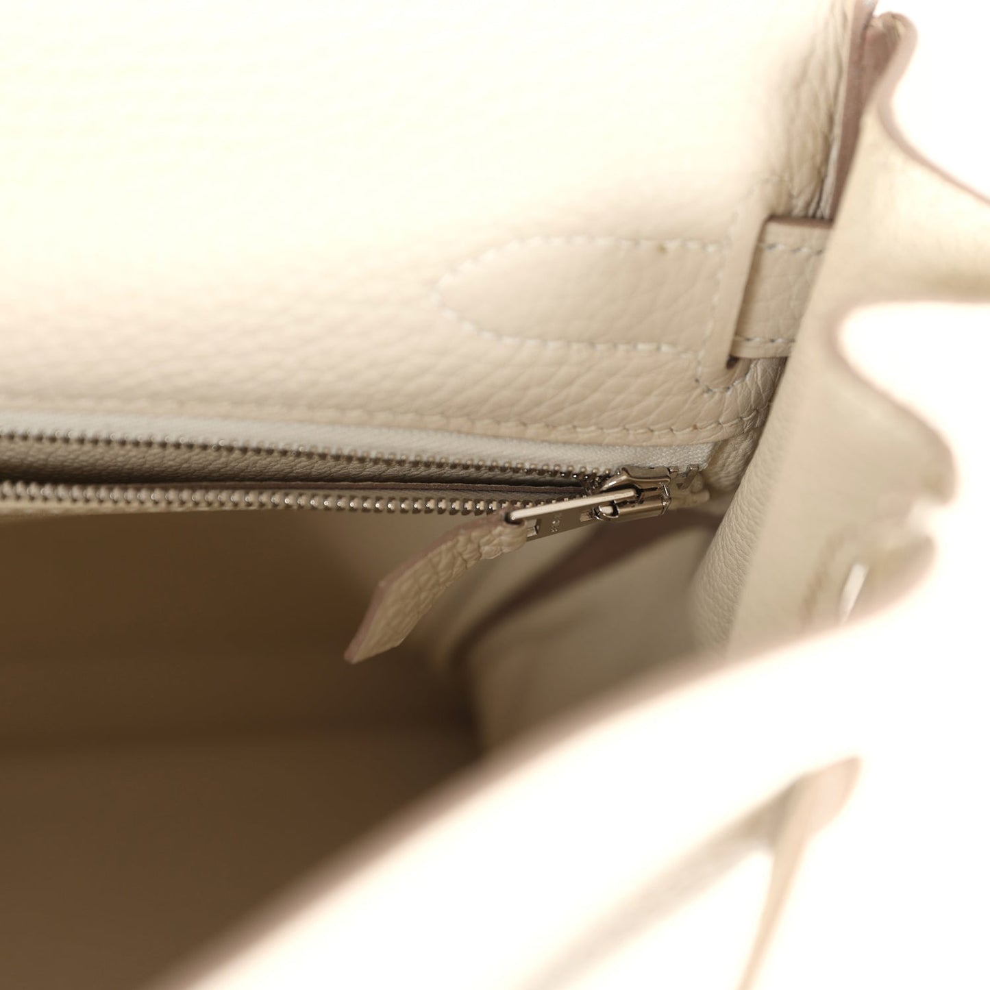 Hermes Kelly Retourne 32 Craie Togo Palladium Hardware