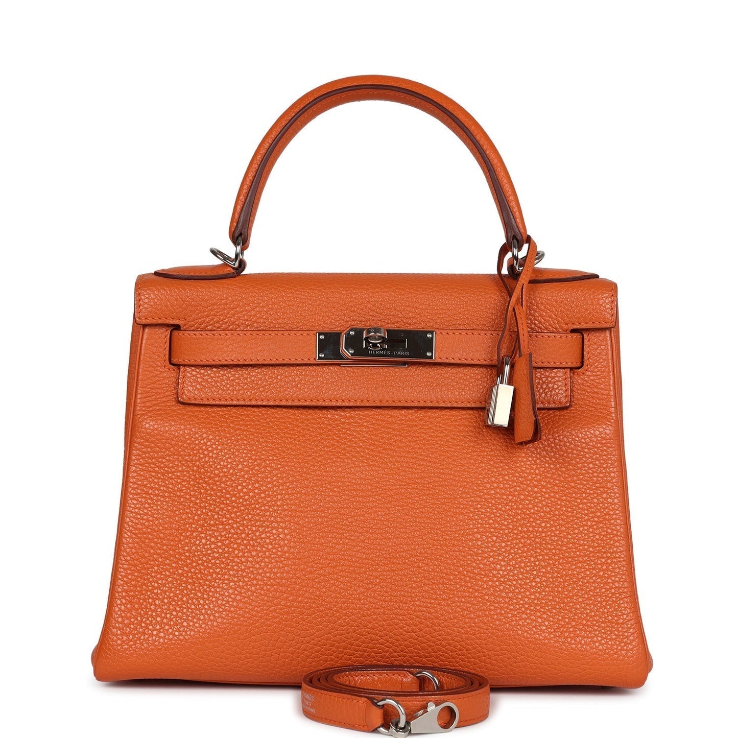 Hermes Kelly Retourne 28 Orange Togo Palladium Hardware