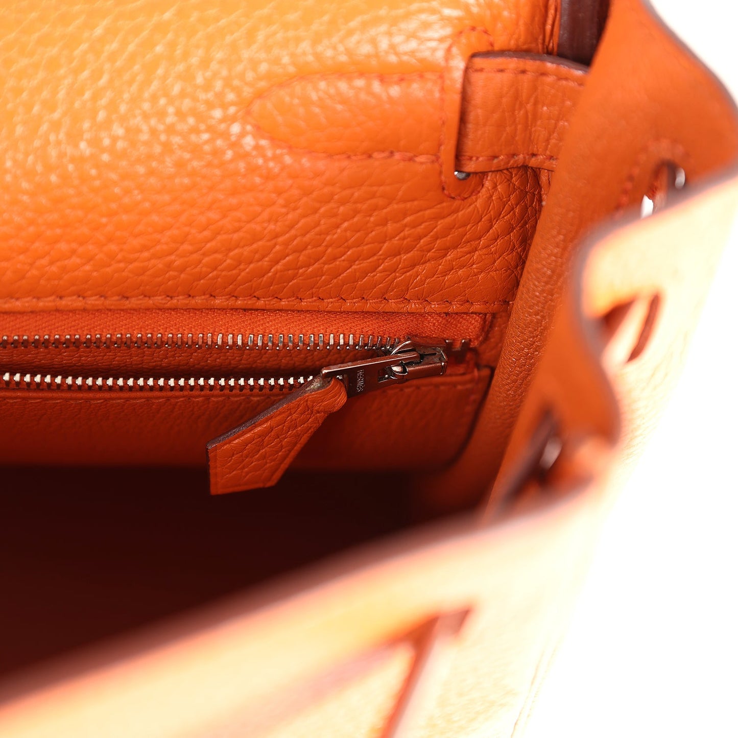 Hermes Kelly Retourne 28 Orange Togo Palladium Hardware