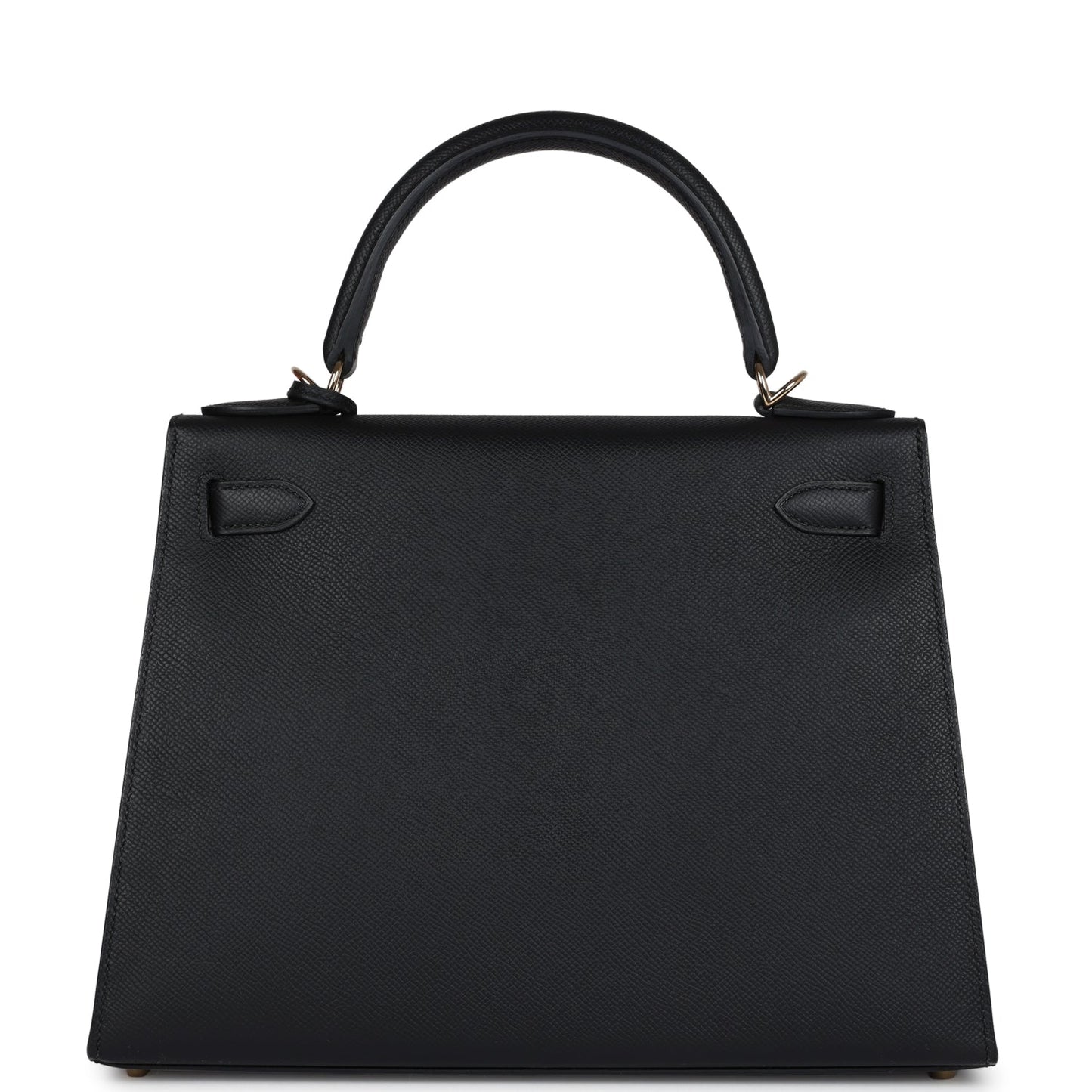 Hermes Kelly Sellier 28 Black Epsom Permabrass Hardware