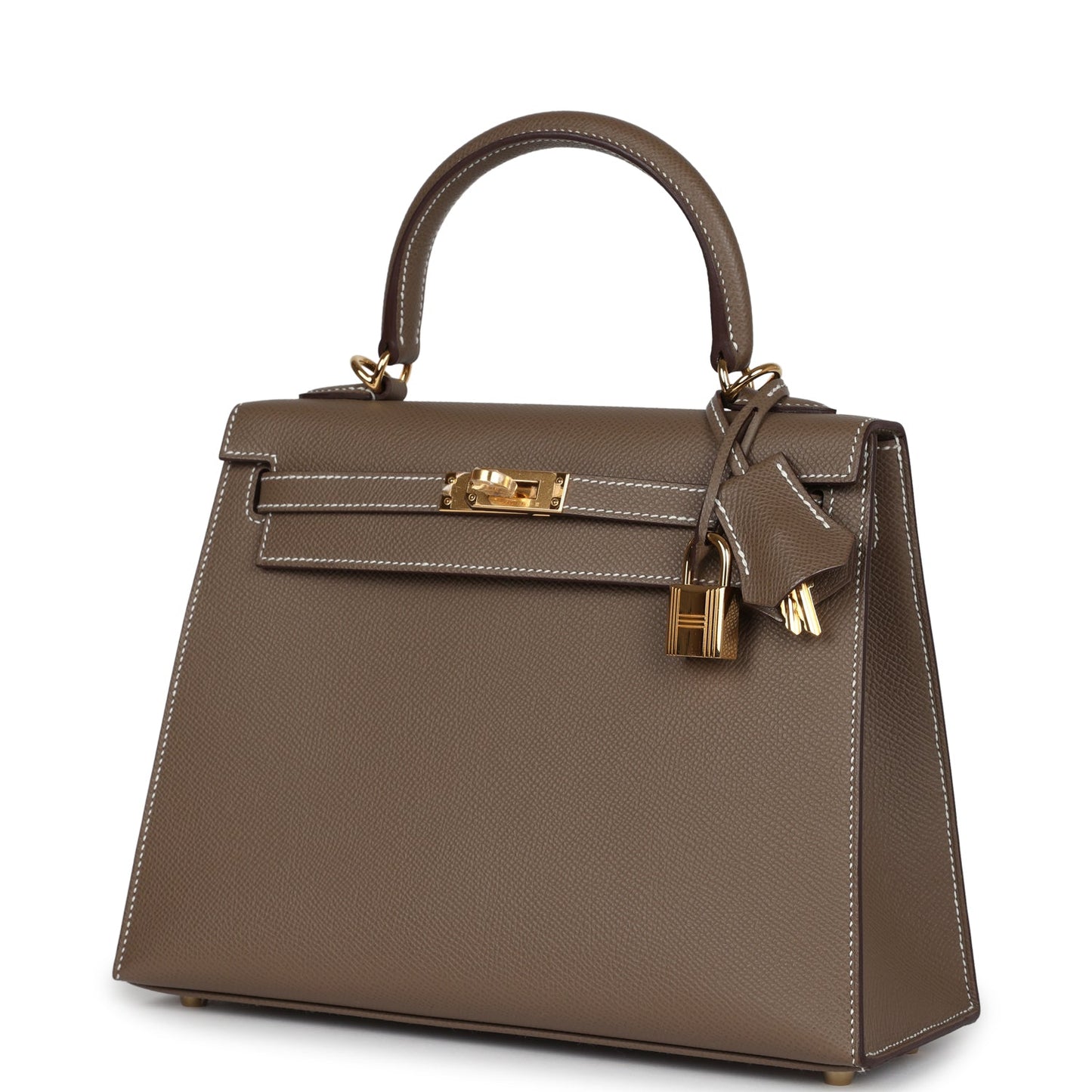 Hermes Kelly Sellier 25 Etoupe Epsom Gold Hardware