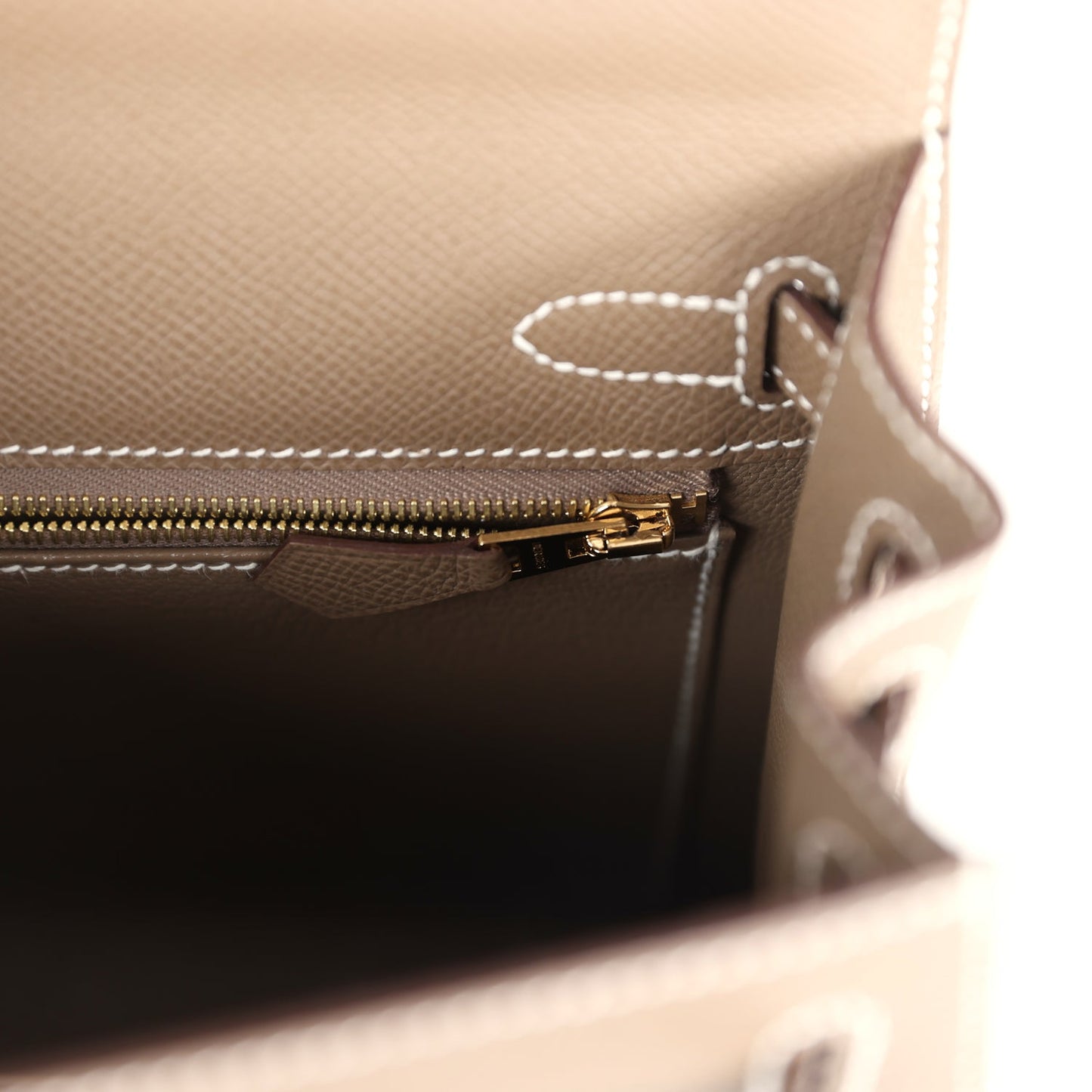 Hermes Kelly Sellier 25 Etoupe Epsom Gold Hardware