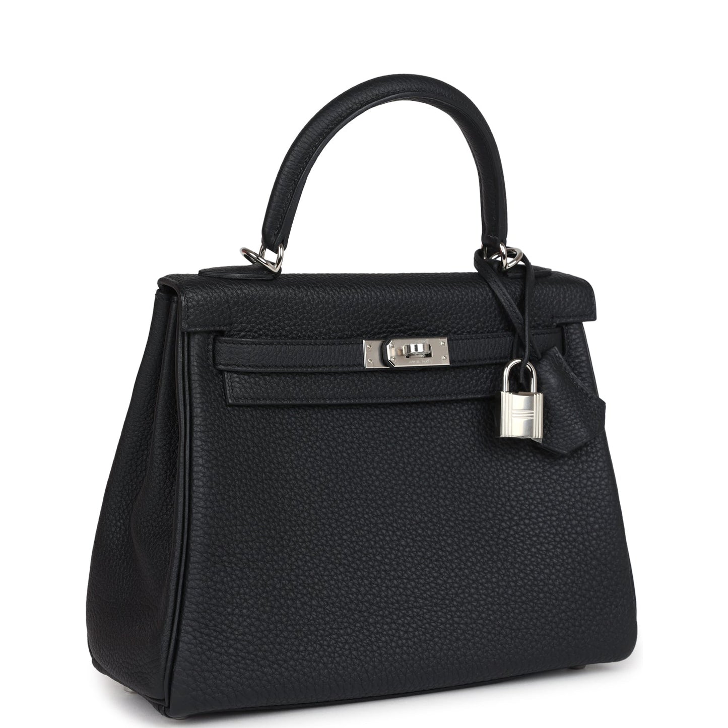 Hermes Kelly Retourne 25 Black Togo Palladium Hardware