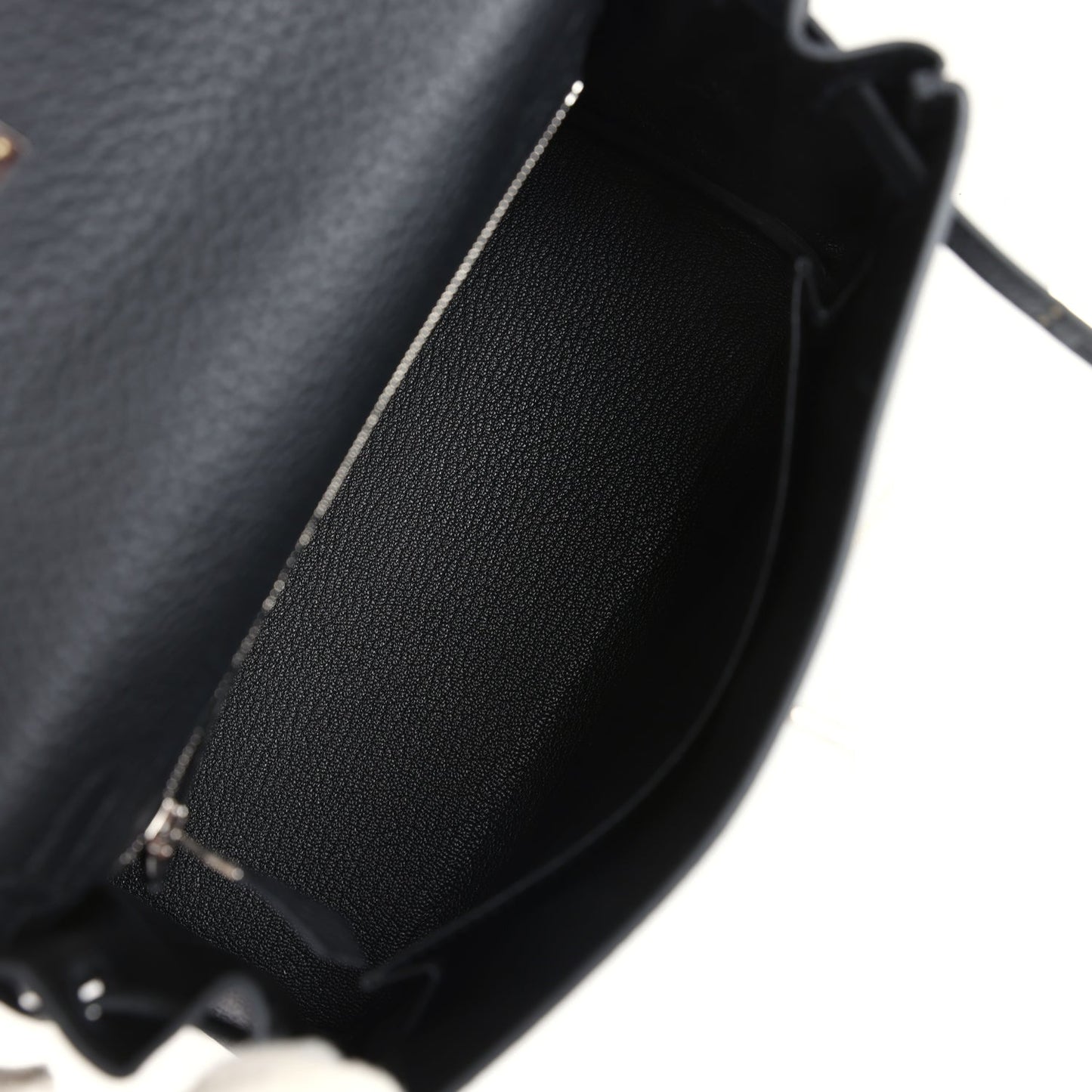 Hermes Kelly Retourne 25 Black Togo Palladium Hardware