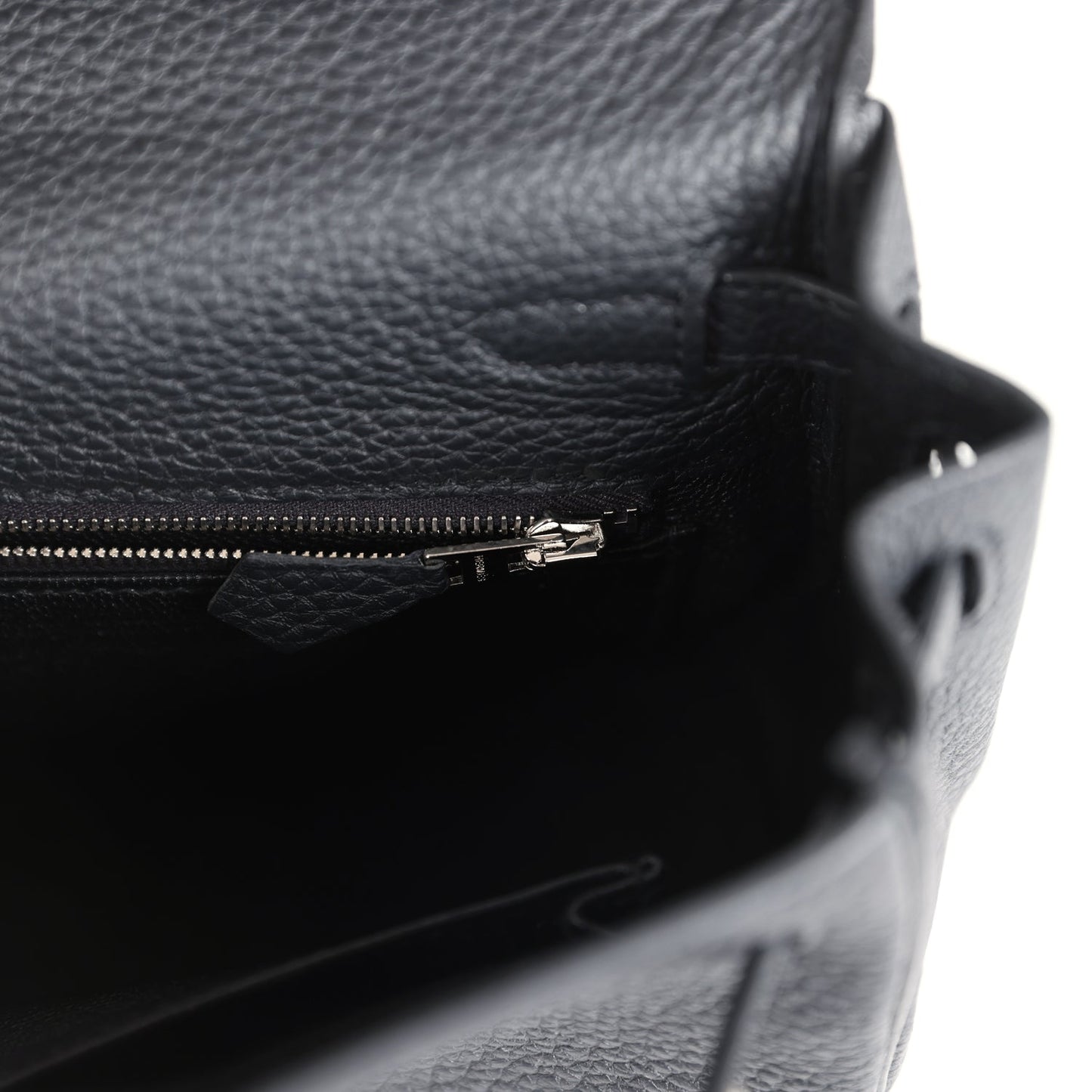 Hermes Kelly Retourne 25 Black Togo Palladium Hardware
