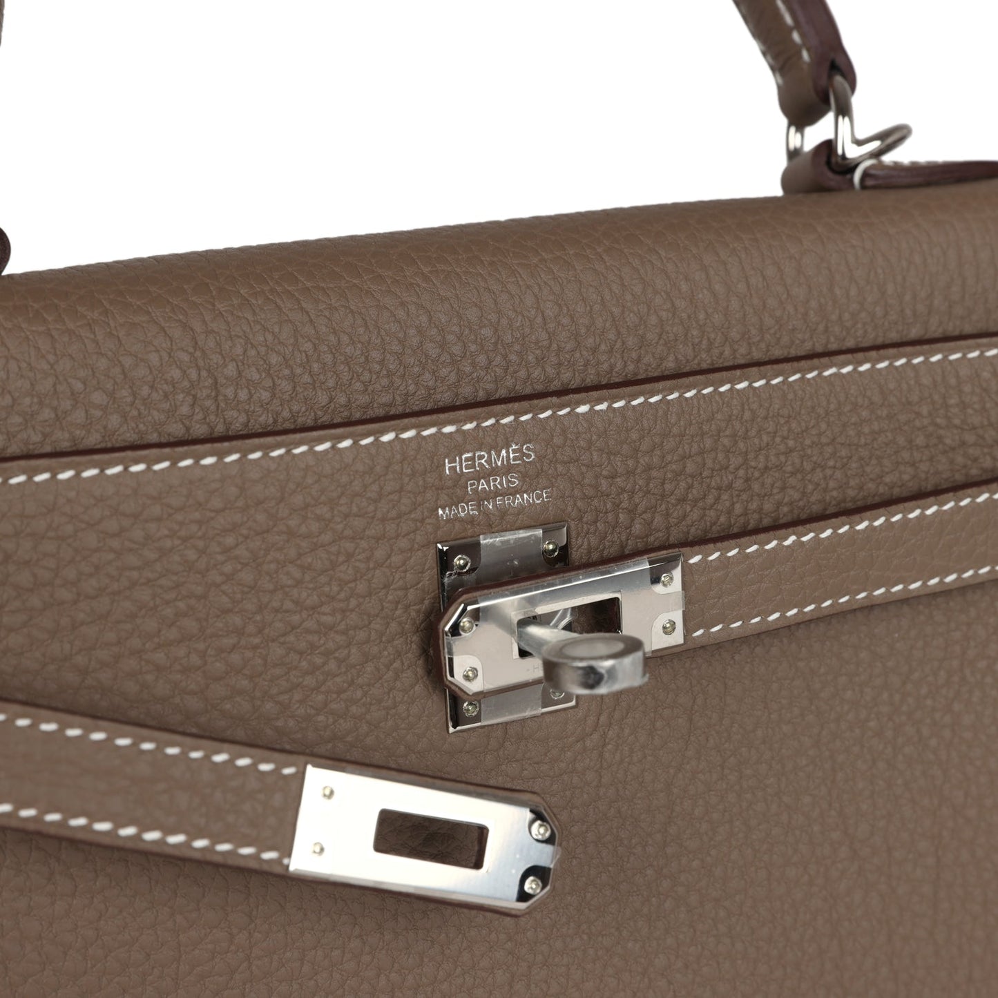 Hermes Kelly Retourne 25 Etoupe Togo Palladium Hardware