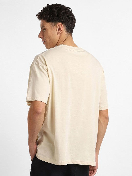Men's Oversized Graphic T-Shirt – Beige & Green